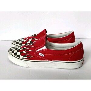 Vans Checker Flame Slip On Men's 12 Low Top Sneakers